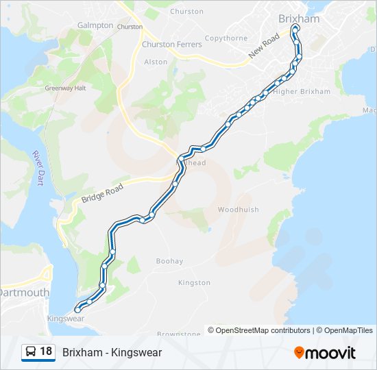 18 bus Line Map