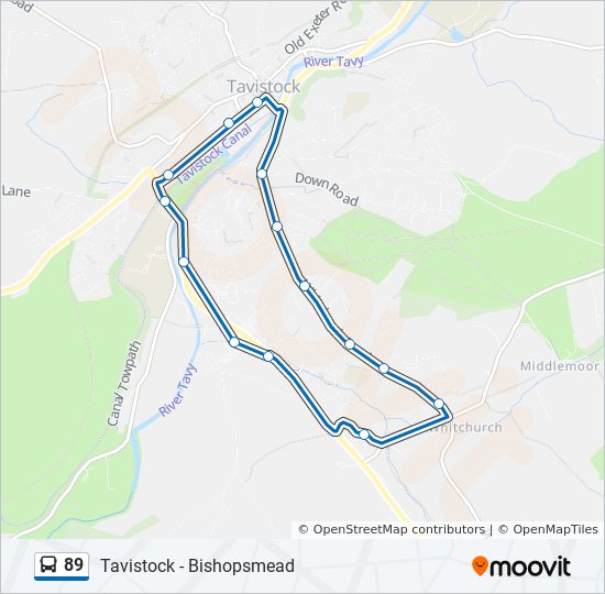 Bus 89 Route Map 89 Route: Schedules, Stops & Maps - Tavistock (Updated)