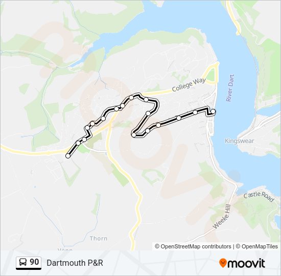 90 Bus Line Map
