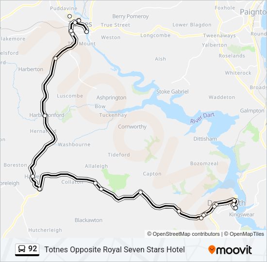 92 Bus Line Map
