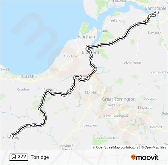 372 Route: Schedules, Stops & Maps - Barnstaple Bus Station (Updated)
