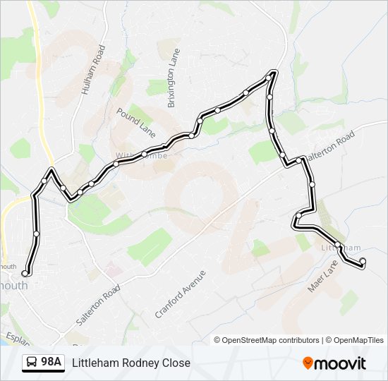 98A Bus Line Map