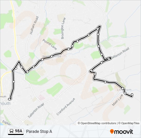 98A Bus Line Map