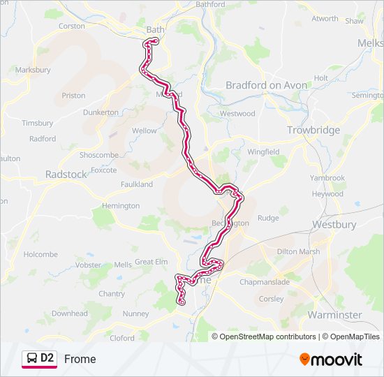 d2 Route Schedules, Stops & Maps Frome (Updated)