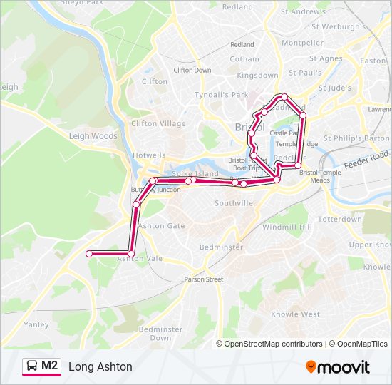 M2 Bus Line Map
