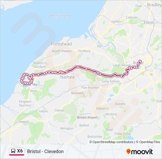 X6 Bus Line Map