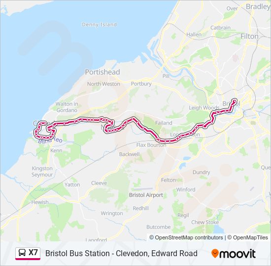 X7 Bus Line Map