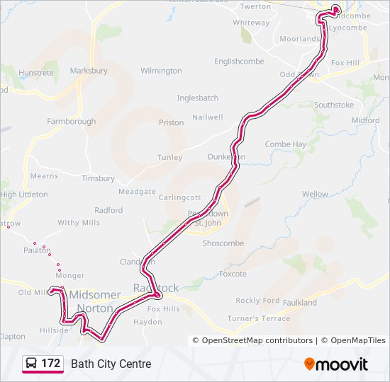 Bus 172 Route Map 172 Route: Schedules, Stops & Maps - Bath City Centre (Updated)