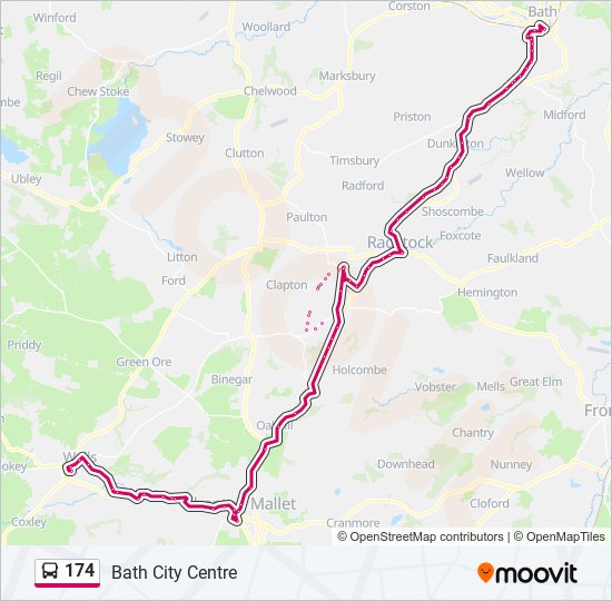 174 Route Schedules Stops And Maps Bath City Centre Updated