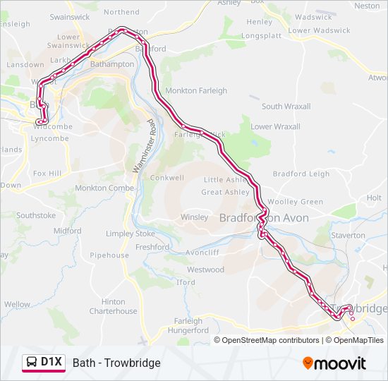 D1X Bus Line Map