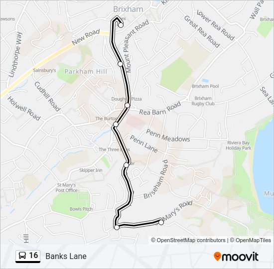 16 Bus Line Map