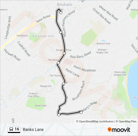 16 Bus Line Map
