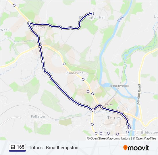 Bus 165 Route Map 165 Route: Schedules, Stops & Maps - Totnes (Updated)