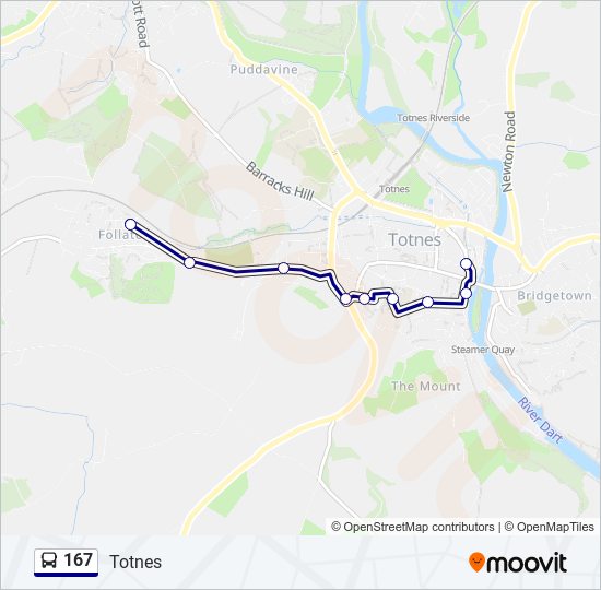 Bus 167 Route Map 167 Route: Schedules, Stops & Maps - Totnes (Updated)