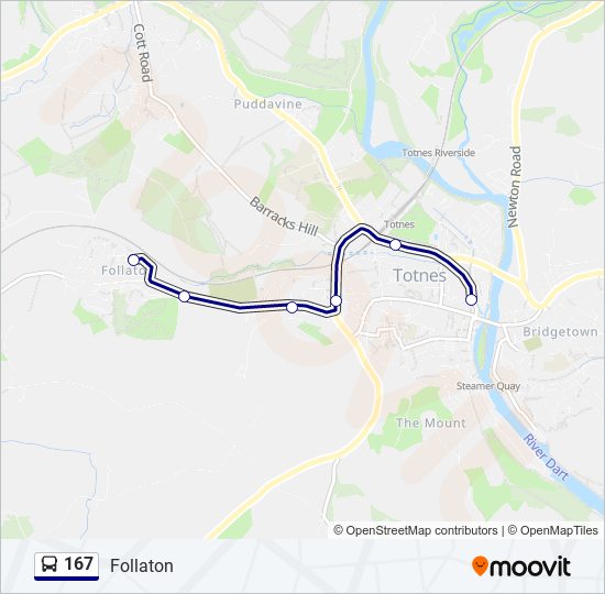 Bus 167 Route Map 167 Route: Schedules, Stops & Maps - Follaton (Updated)