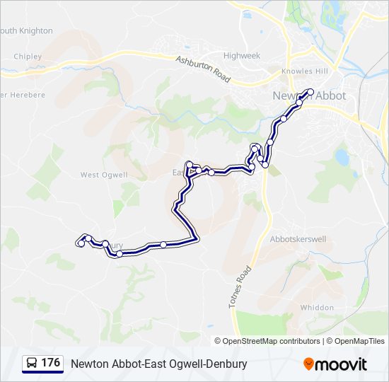 Bus 176 Route Map 176 Route: Schedules, Stops & Maps - Denbury (Updated)