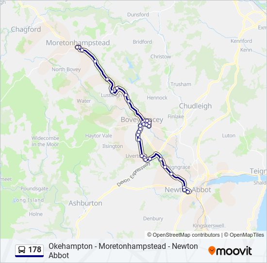 178 Route Schedules Stops Maps Moretonhampstead Updated 