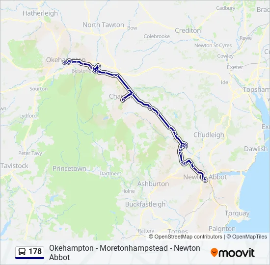 Bus 178 Route Map 178 Route: Schedules, Stops & Maps - Okehampton (Updated)