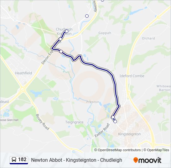 182 bus Line Map