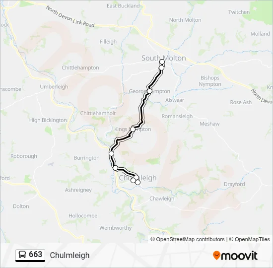 663 Route: Schedules, Stops & Maps - Chulmleigh (Updated)
