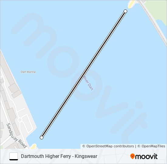 DARTMOUTH HIGHER FERRY ferry Line Map