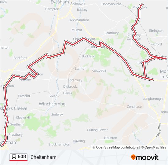 608 bus Line Map