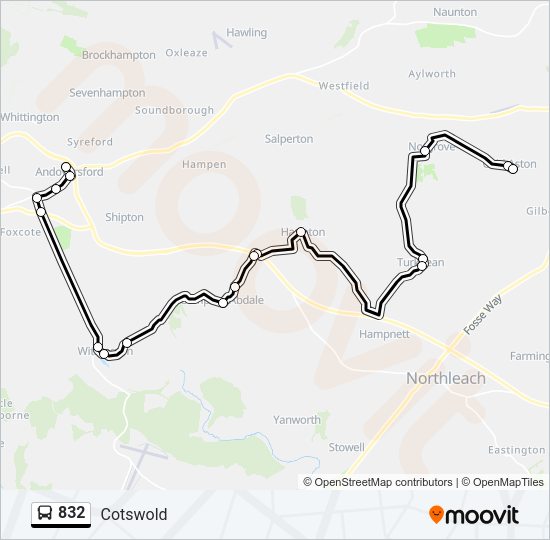 832 Bus Line Map