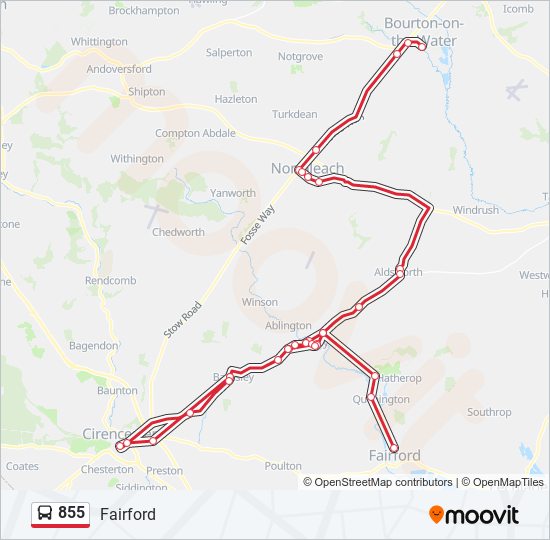 855 bus Line Map