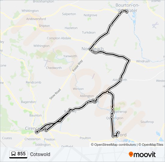 855 Bus Line Map