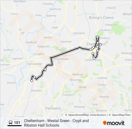 Bus 101 Route Map 101 Route: Schedules, Stops & Maps - Cheltenham (Updated)