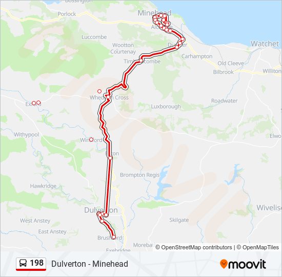 Bus 198 Route Map 198 Route: Schedules, Stops & Maps - Brushford (Updated)