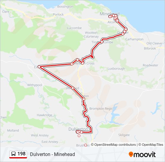 Bus 198 Route Map 198 Route: Schedules, Stops & Maps - Minehead (Updated)