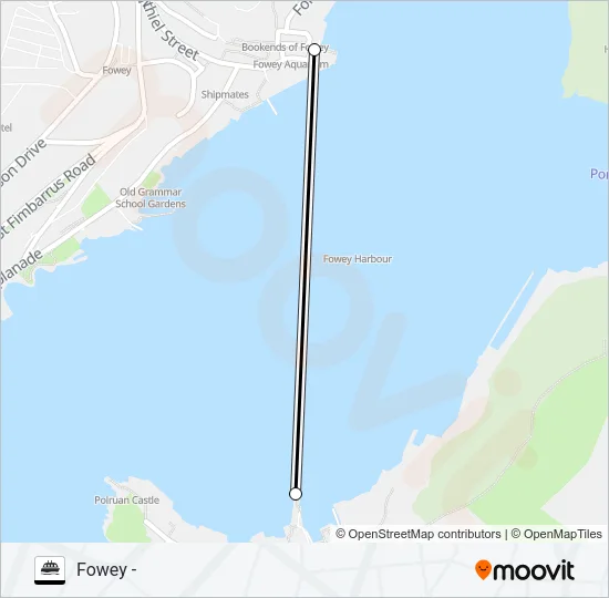 FOWEY - POLRUAN FERRY Ferry Line Map