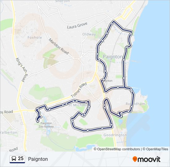 25 bus Line Map