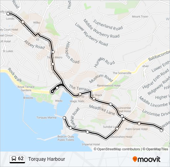 62 Bus Line Map