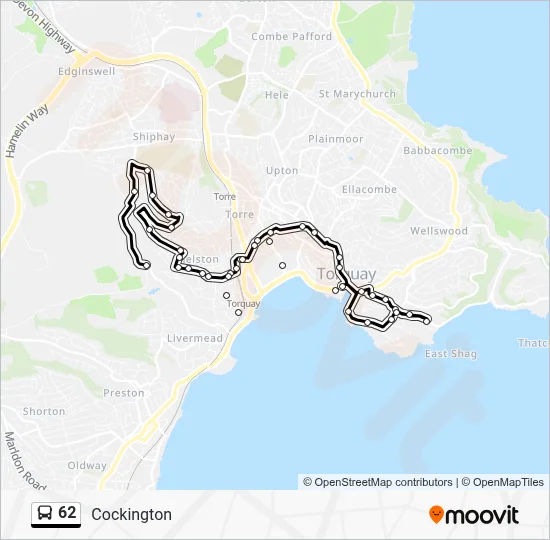 62 Route: Schedules, Stops & Maps - Cockington (Updated)