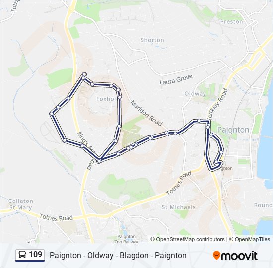 Bus 109 Route Map 109 Route: Schedules, Stops & Maps - Paignton (Updated)