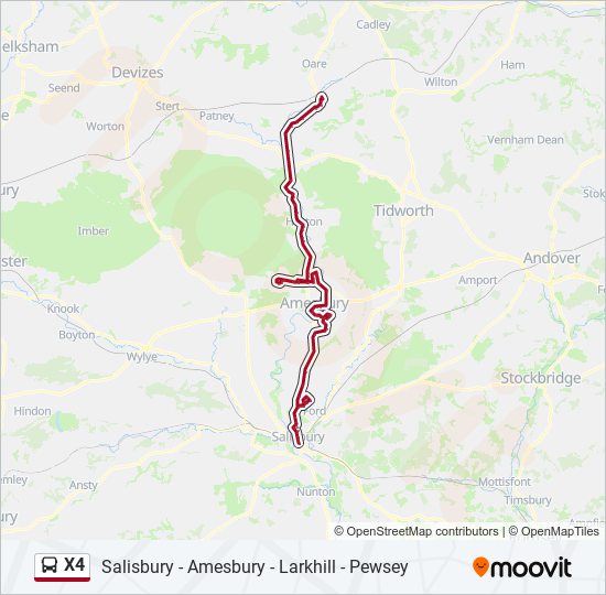 X4 bus Line Map