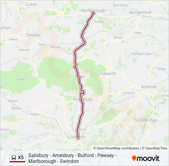 X5 bus Line Map