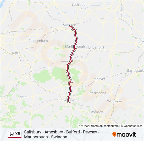 x5 Route Schedules, Stops & Maps Swindon (Updated)