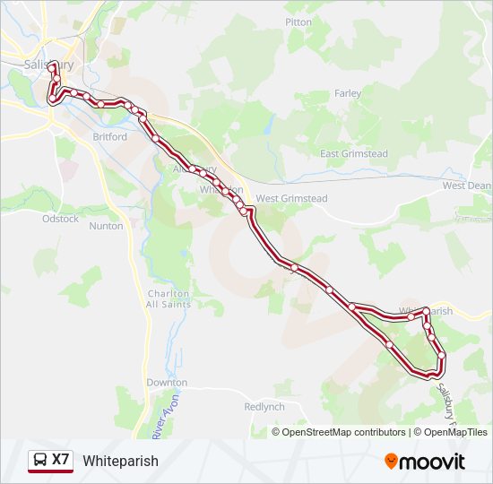 X7 Bus Line Map