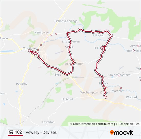 Bus 102 Route Map 102 Route: Schedules, Stops & Maps - Devizes (Updated)