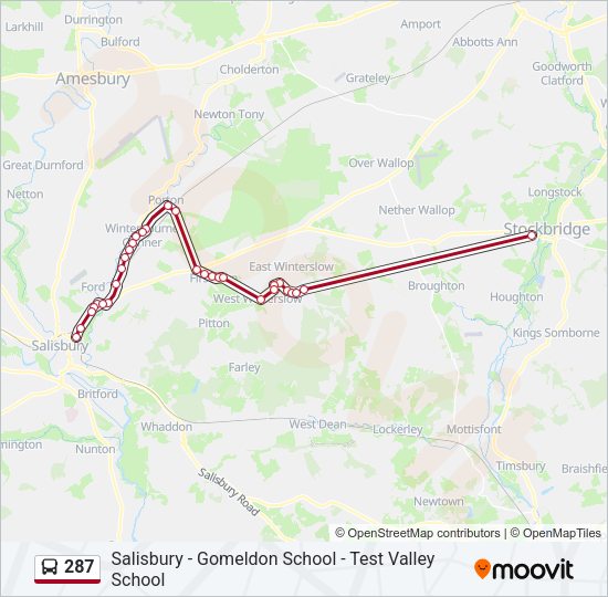 287 Bus Line Map