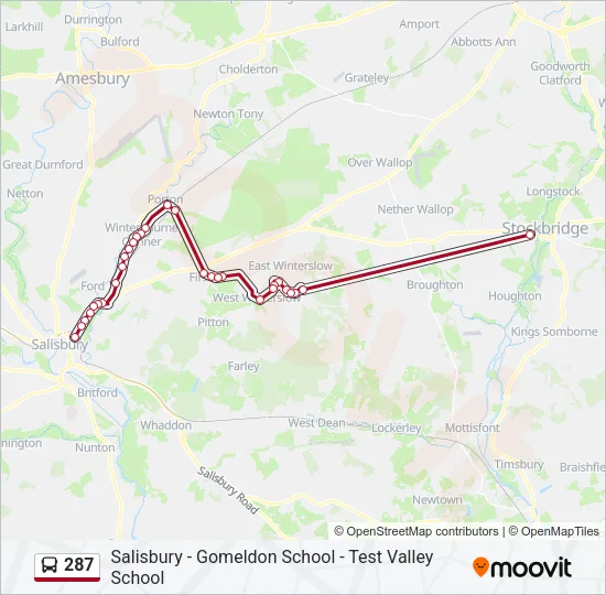 287 Bus Line Map
