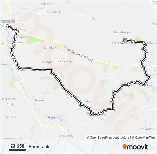 658 Bus Line Map