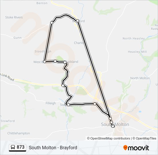 873 bus Line Map