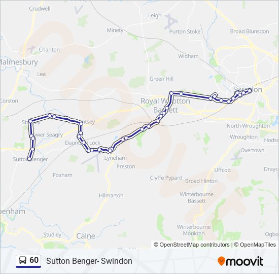 Bus 60 Route Map 60 Route: Schedules, Stops & Maps - Sutton Benger (Updated)