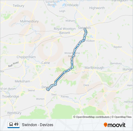 49 Route: Schedules, Stops & Maps - Devizes (Updated)