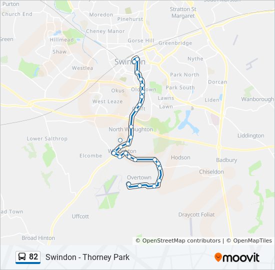 Bus 82 Route Map 82 Route: Schedules, Stops & Maps - Swindon (Updated)