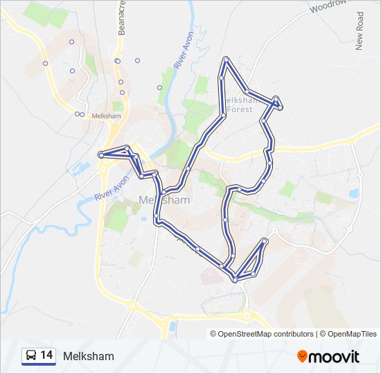 14 Route Schedules Stops Maps Melksham Updated 